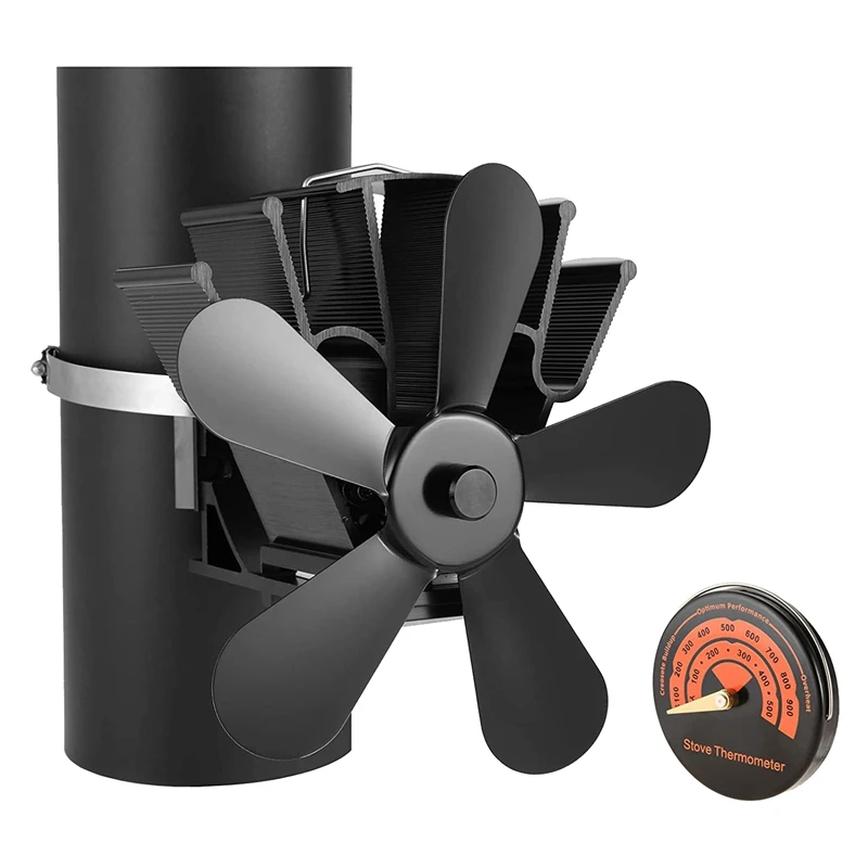 5 Blades Silent Operation Flue Pipe Hanging Fireplace Fan With Stove Thermometer For Wood/Log Burner/Fireplace
5 Blades Silent Operation Flue Pipe Hanging Fireplace Fan With Stove Thermometer For Wood/Log Burner/Fireplace