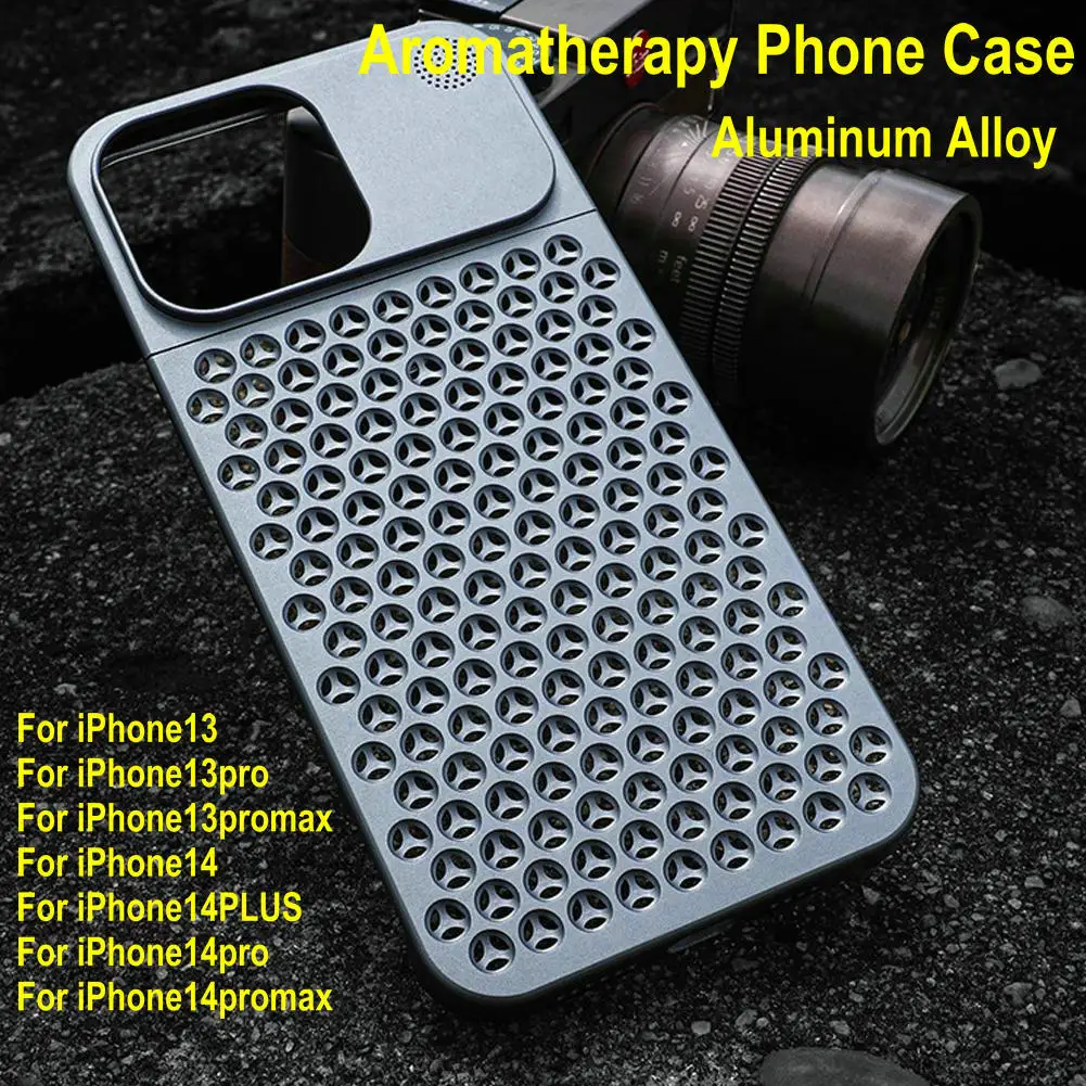 Aluminum Alloy Aromatherapy Phone Case Hollow Heat Dissipation Anti-fall Suitable For Apple 13 13pro 13promax 14 14pro 14promax
Aluminum Alloy Aromatherapy Phone Case Hollow Heat Dissipation Anti-fall Suitable For Apple 13 13pro 13promax 14 14pro 14promax