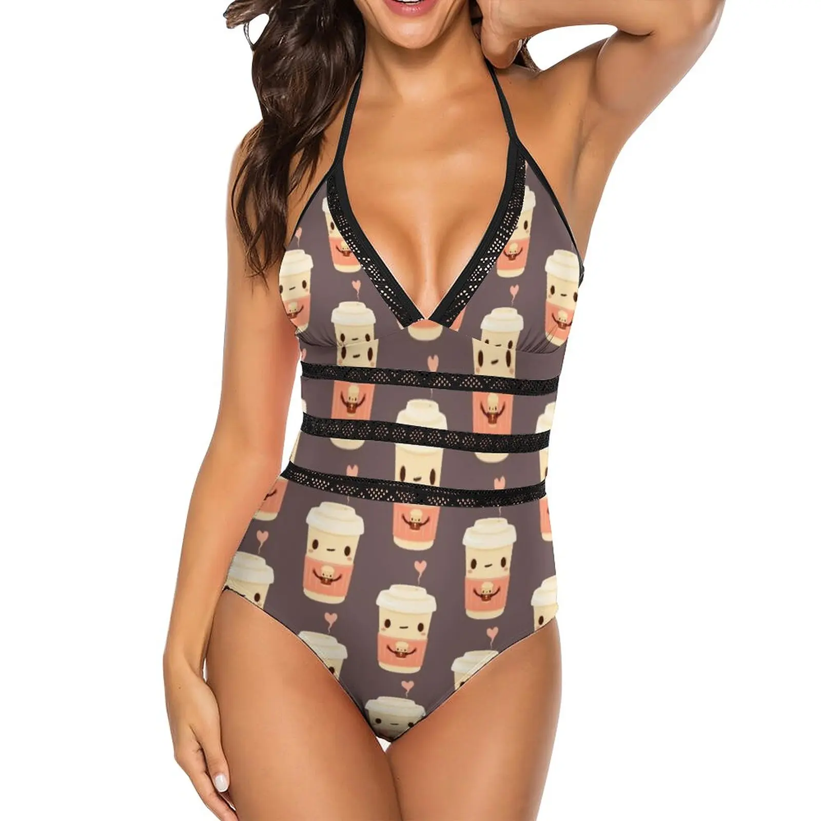 Coffee Coffee Deep V-Neck Halter One-Piece Swimsuit Ladies Monokini Beach Bathing Suits Swimwear Coffee Drink Food Kawaii
Coffee Coffee Deep V-Neck Halter One-Piece Swimsuit Ladies Monokini Beach Bathing Suits Swimwear Coffee Drink Food Kawaii