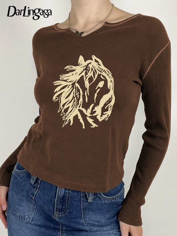 Darlingaga Grunge Fairycore Y2K Printed Brown Autumn T shirt Women Vintage Stitch Harajuku Sweat Tees 90s Aesthetic Tops Outfits
Darlingaga Grunge Fairycore Y2K Printed Brown Autumn T shirt Women Vintage Stitch Harajuku Sweat Tees 90s Aesthetic Tops Outfits