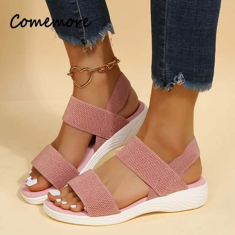 Босоножки Comemore женские на танкетке, удобные сандалии на платформе, пляжные дизайнерские уличные босоножки с эластичным ремешком, лето
Босоножки Comemore женские на танкетке, удобные сандалии на платформе, пляжные дизайнерские уличные босоножки с эластичным ремешком, лето