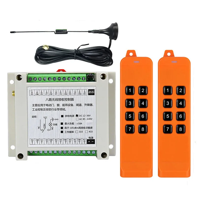3000m DC12V 24V 36V 8CH 8 CH Radio Controller RF Wireless Remote Control Overhead travelling crane System Receiver 868Mhz Remote
3000m DC12V 24V 36V 8CH 8 CH Radio Controller RF Wireless Remote Control Overhead travelling crane System Receiver 868Mhz Remote