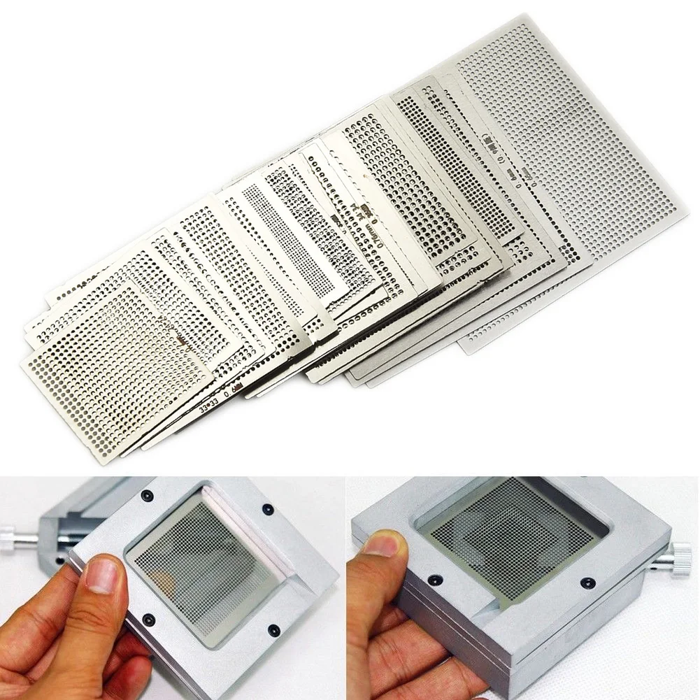 Set BGA Reballing Rework Net Pack Universal Directly Heat Replaces Reball Rework Steel Replacement Accessories
Set BGA Reballing Rework Net Pack Universal Directly Heat Replaces Reball Rework Steel Replacement Accessories