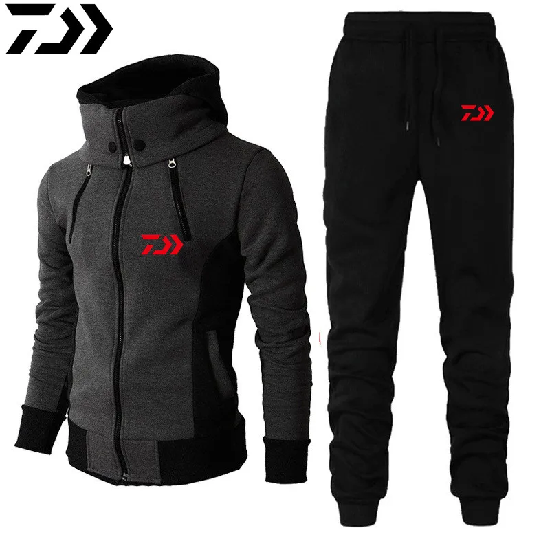 Daiwa New Men Warm Lapel Jacket Sportwear Fashion Breathable Fishing Suit Zipper Windproof Hoodies Sweatshirt+Sweatpants Suit
Daiwa New Men Warm Lapel Jacket Sportwear Fashion Breathable Fishing Suit Zipper Windproof Hoodies Sweatshirt+Sweatpants Suit