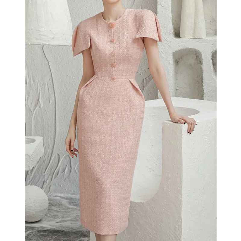 Gentle Light Pink Tweed Formal Dress Small Fragrant Atmosphere High Quality Package Hip Luxury Elegant Woman Evening Party Dress
Gentle Light Pink Tweed Formal Dress Small Fragrant Atmosphere High Quality Package Hip Luxury Elegant Woman Evening Party Dress