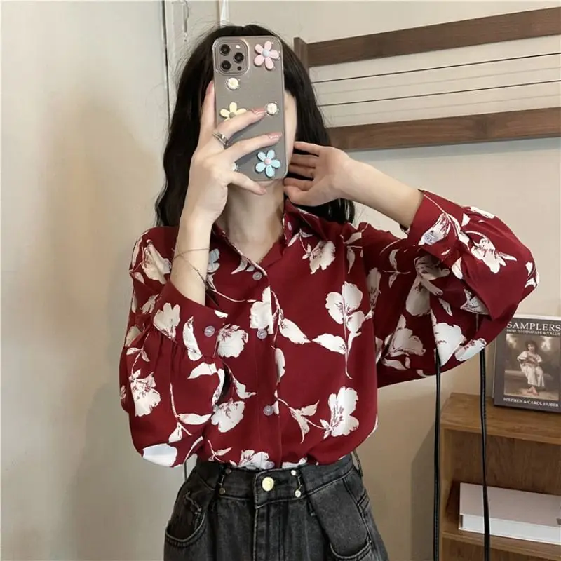 Ladies Fashionable Floral Turn-down Collar Long Sleeve Shirts Spring Vintage Buttons Loose Blouse Women Clothing Casual Printing
Ladies Fashionable Floral Turn-down Collar Long Sleeve Shirts Spring Vintage Buttons Loose Blouse Women Clothing Casual Printing