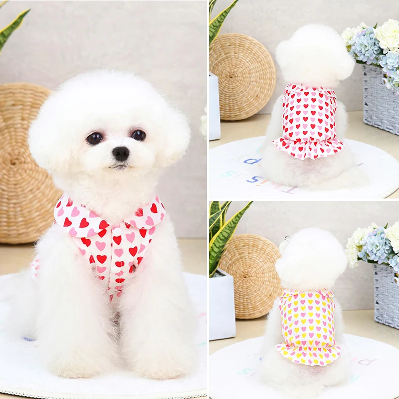 Sweet Love Print Skirt Cute Doll Collar Skirt Stylish Pet Skirt Pet Supplies Fresh Pet Skirt Summer Dogs Pets Costume Dog Dress
Sweet Love Print Skirt Cute Doll Collar Skirt Stylish Pet Skirt Pet Supplies Fresh Pet Skirt Summer Dogs Pets Costume Dog Dress
