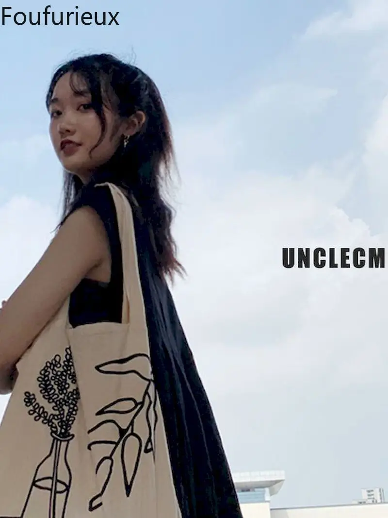 Foufurieux Canvas Bag Women's Shoulder Bag Printed Cartoon Handbags 2022 New Japan Fashion Large Capacity Female Bag
Foufurieux Canvas Bag Women's Shoulder Bag Printed Cartoon Handbags 2022 New Japan Fashion Large Capacity Female Bag