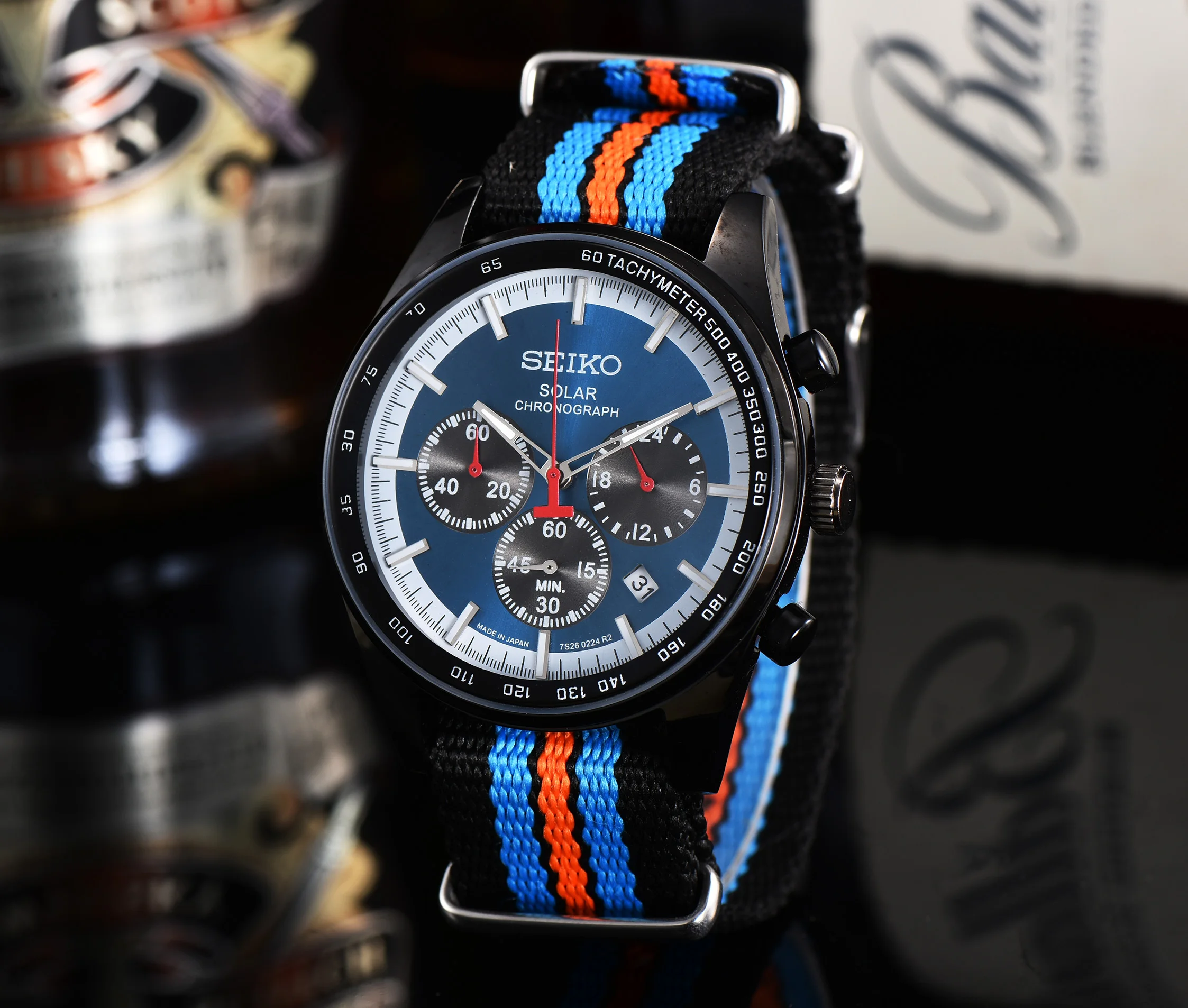 Seiko Men's Quartz Watch Sports Knitted Strap Solar Series Chronograph Leisure Style Fashion Luminous Watch Free Shipping
Seiko Men's Quartz Watch Sports Knitted Strap Solar Series Chronograph Leisure Style Fashion Luminous Watch Free Shipping