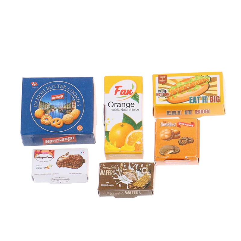 6Pcs/Set 1/12 Dollhouse Miniature Cookies Box Mini Drink Box Snacks Box Pretend Play Food for Doll House Kitchen Accessories
6Pcs/Set 1/12 Dollhouse Miniature Cookies Box Mini Drink Box Snacks Box Pretend Play Food for Doll House Kitchen Accessories
