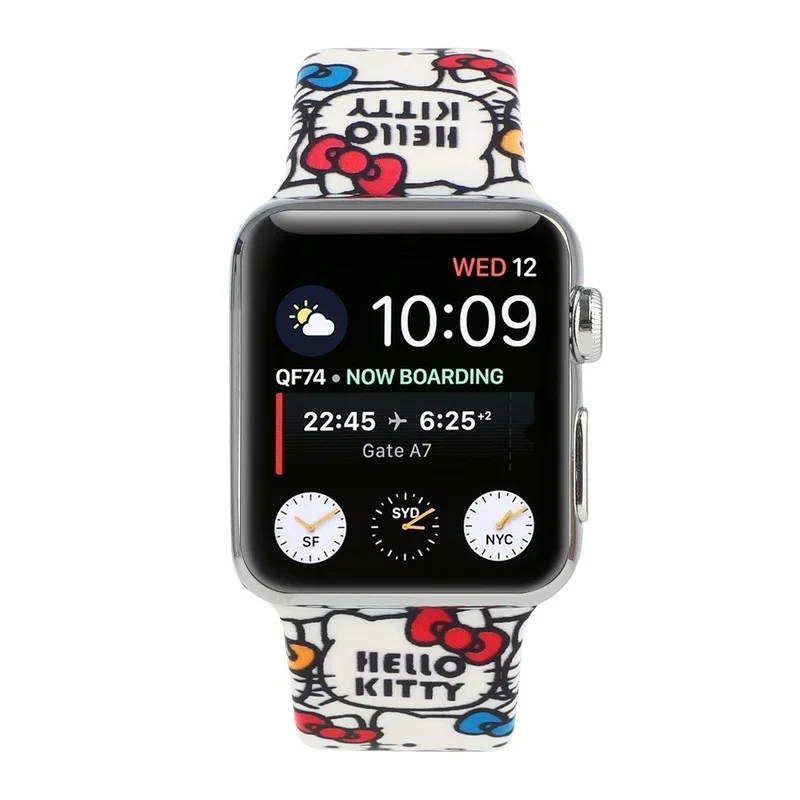 Ремешок силиконовый Hello Kitty для IWatch Series 7 3 4 5 6 Se умный Браслет наручных часов Apple Watch