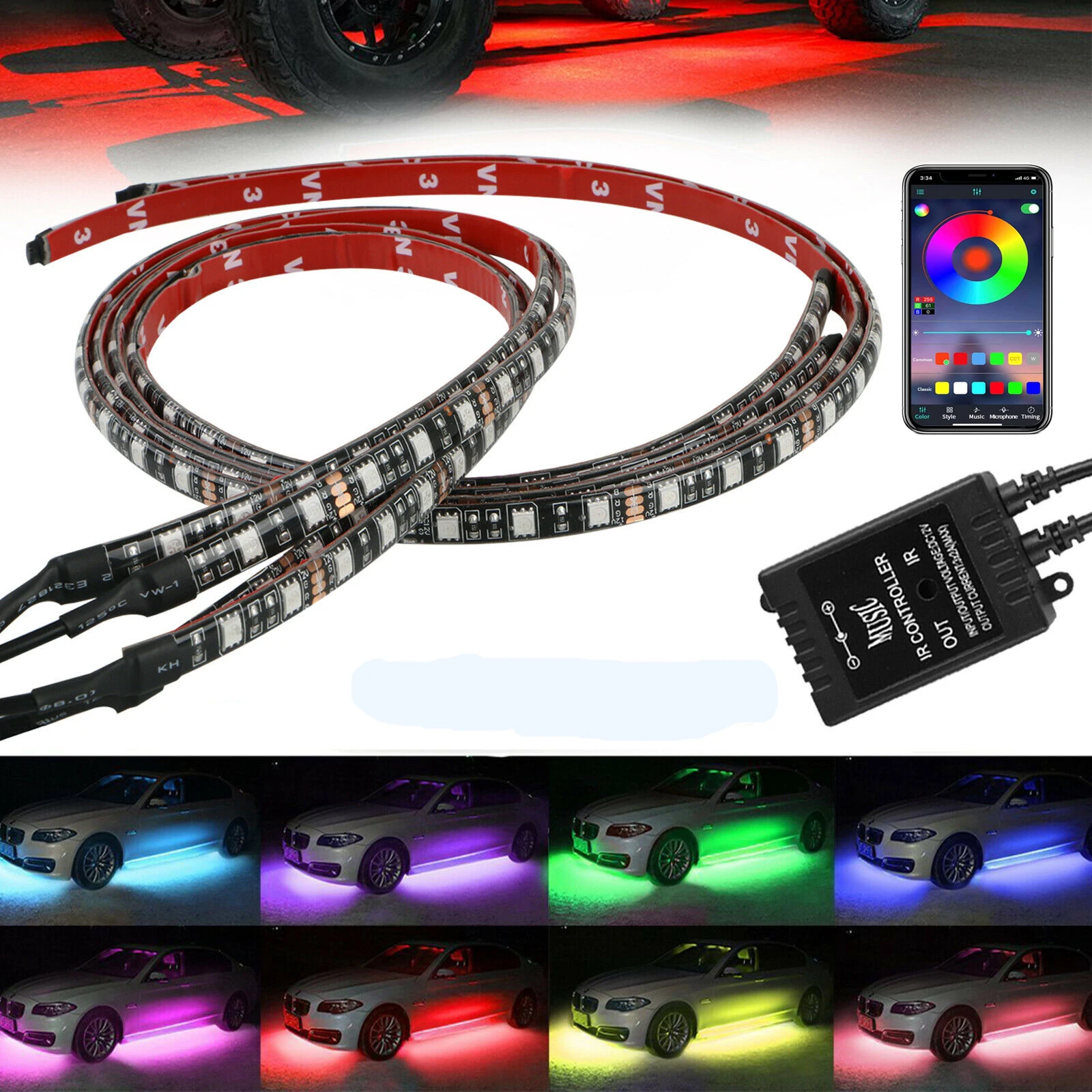Car Underglow Lights,Led Strip Lights for Cars 12V RGB Neon Strip APP Controller Car Interior Lights 5050 SMD Multi Color Atmosp
Car Underglow Lights,Led Strip Lights for Cars 12V RGB Neon Strip APP Controller Car Interior Lights 5050 SMD Multi Color Atmosp