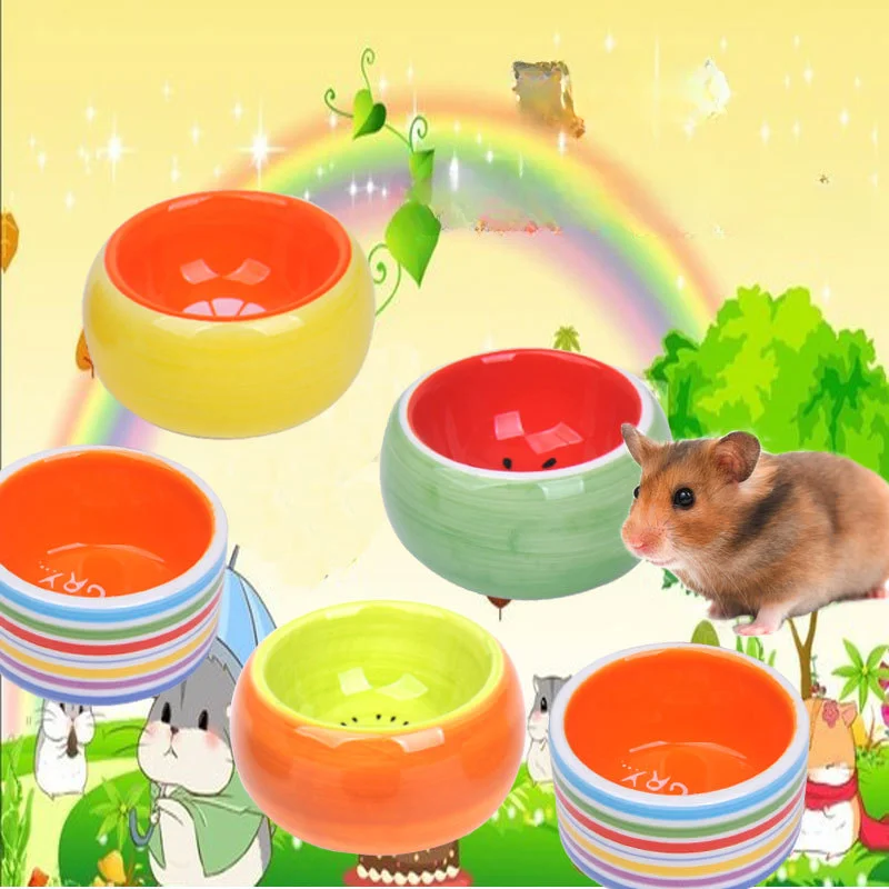

Hamster Bowl Hamster Food Dish Ceramic Small Animal Bowl Prevent Knocking Over Food Splashing Chewing Feeding Dish for Gerbil