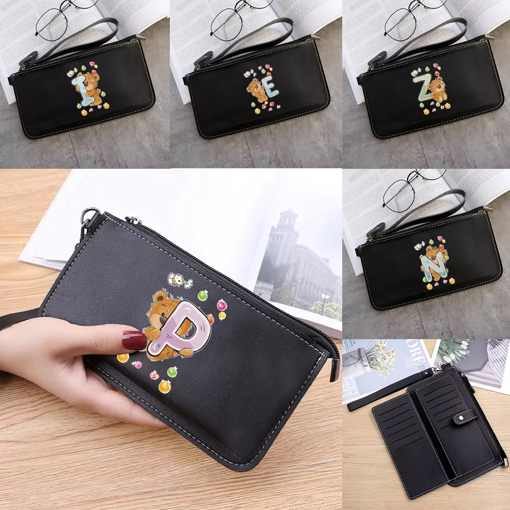 Women PU Leather Wallets Card Holder ID Credit Card Storage Bag Long Purse Mobile Phone Bags Bear Letter Print Zipper Handbag
Women PU Leather Wallets Card Holder ID Credit Card Storage Bag Long Purse Mobile Phone Bags Bear Letter Print Zipper Handbag