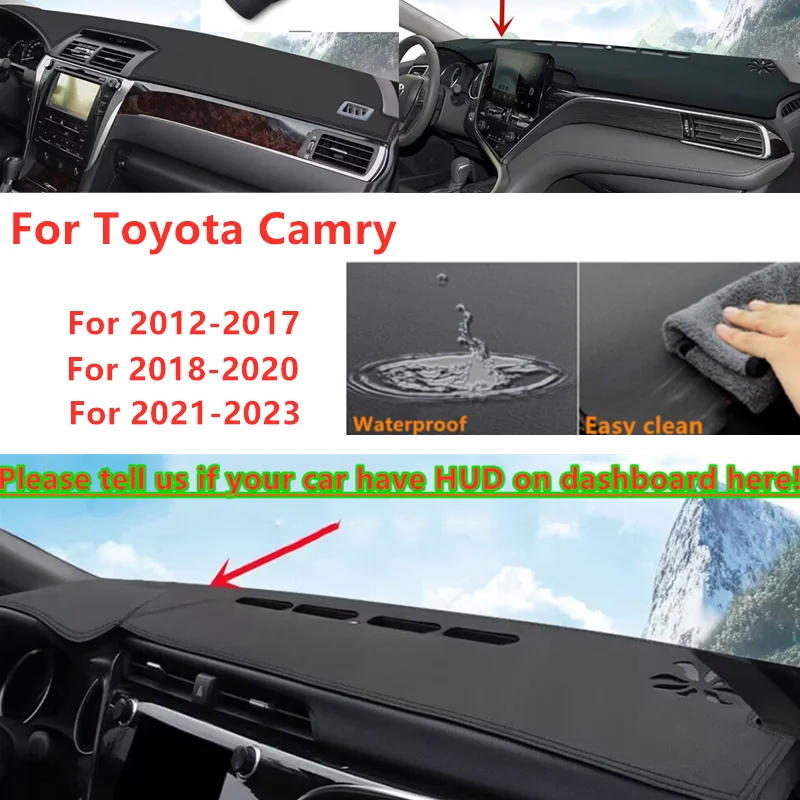 

PU Leather Dashboard Cover Dash Pretector Anti-Slip Mat Trim Dashmat Carpet For Toyota Camry 2012-2023