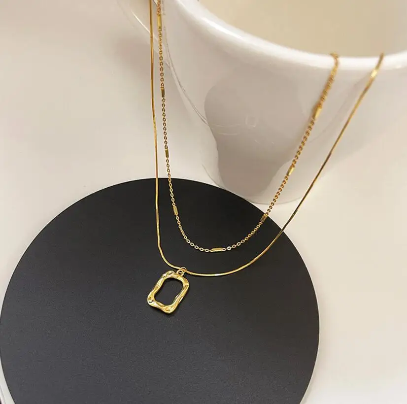 2022 New Arrival 925 Sterling Silver Double Layer Irregular Geometric Square Pendant Necklace for Women Fine Jewelry Gift 
2022 New Arrival 925 Sterling Silver Double Layer Irregular Geometric Square Pendant Necklace for Women Fine Jewelry Gift