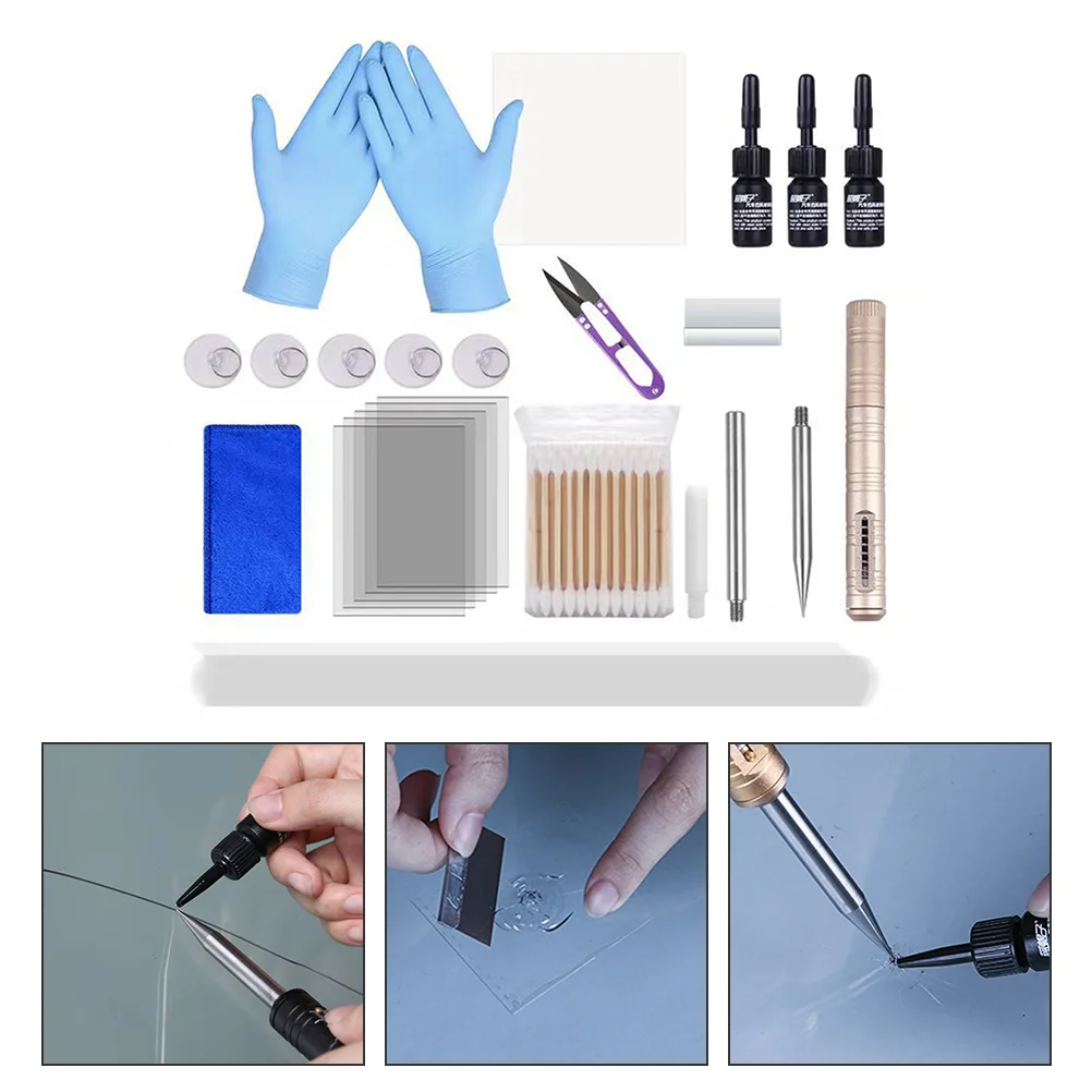 1 Set Cracked Glass Repair Kit Windscreen Repair Tool Kit Glass Repair Fluid Kit
1 Set Cracked Glass Repair Kit Windscreen Repair Tool Kit Glass Repair Fluid Kit