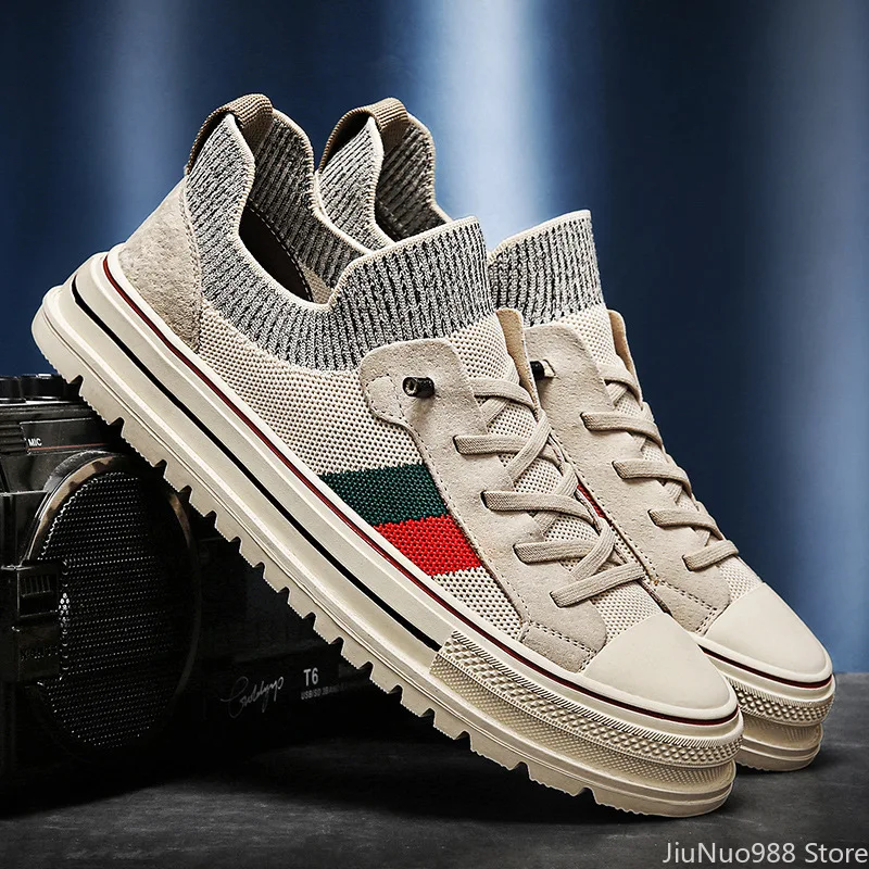 Мужские повседневные туфли в полоску, черные дышащие вязаные слипоны на плоской подошве для скейтборда, весна-лето 2023
Мужские повседневные туфли в полоску, черные дышащие вязаные слипоны на плоской подошве для скейтборда, весна-лето 2023