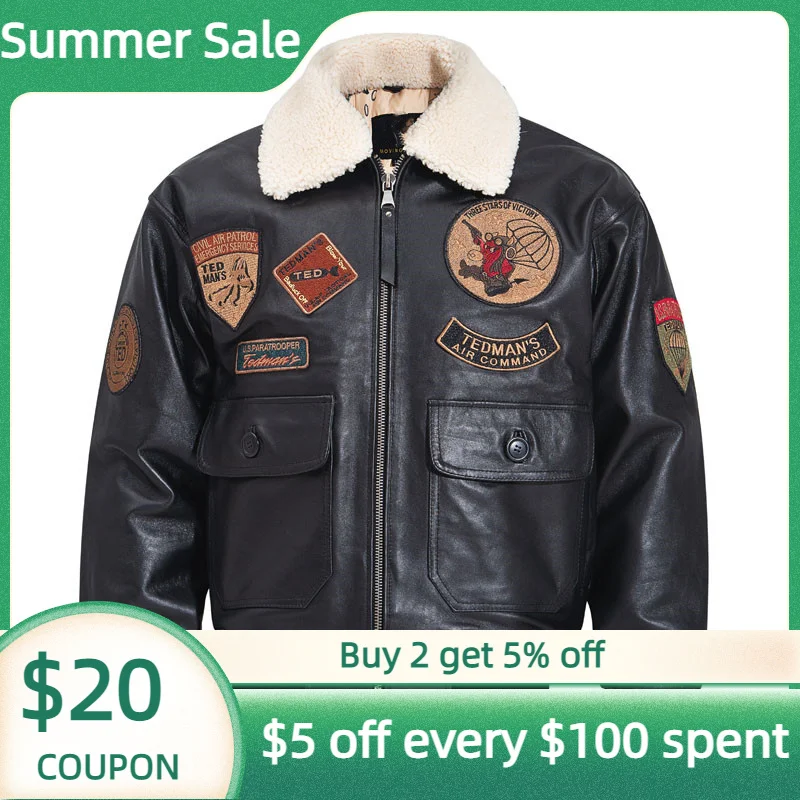 Genuine 2023 Leather Black Jacket Men Military Style Europe Size XXL Real Natural Sheepskin Autumn G1 Pilot Coat
Genuine 2023 Leather Black Jacket Men Military Style Europe Size XXL Real Natural Sheepskin Autumn G1 Pilot Coat