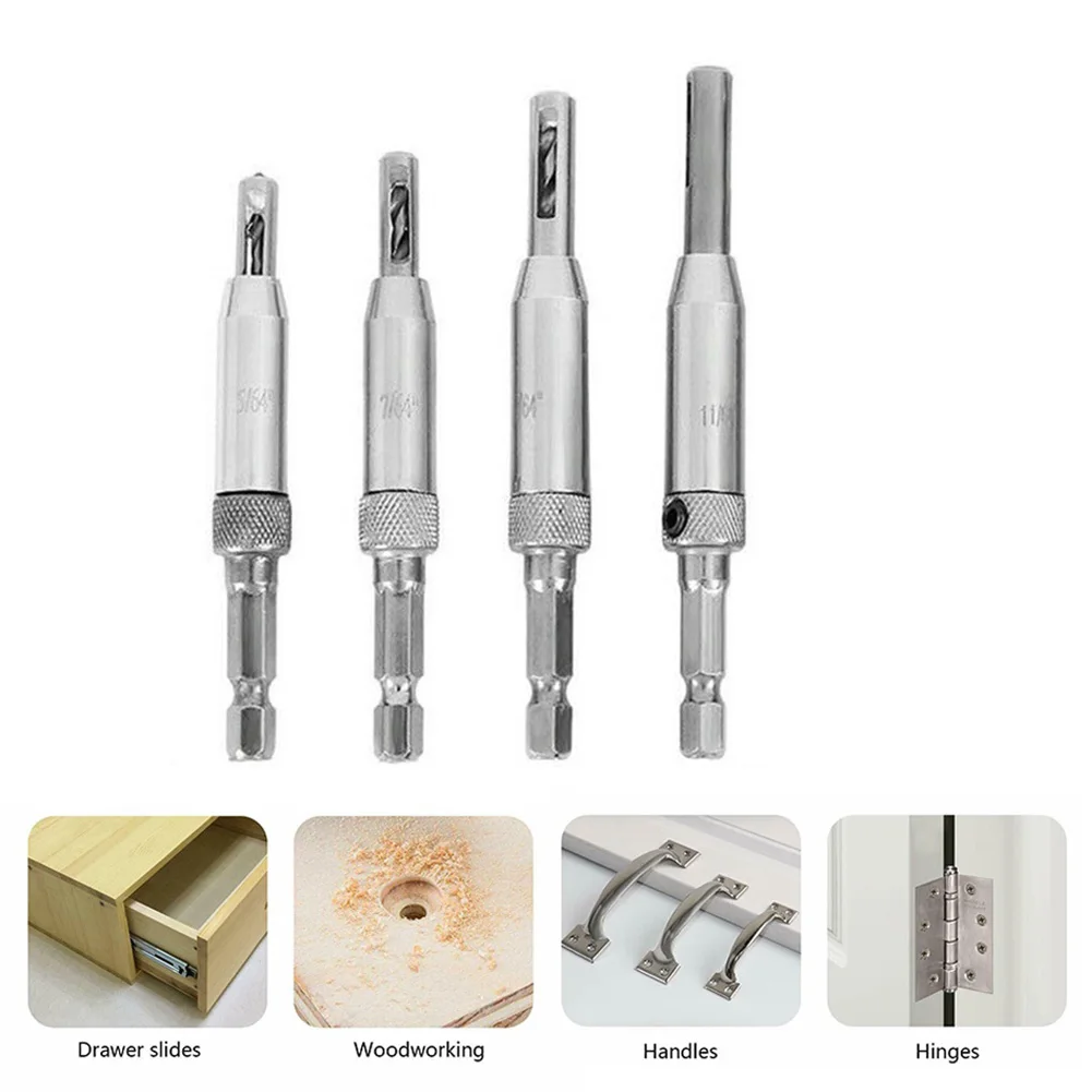 4Pcs Set Hinged Hole Opener Self Centering Hinge Drill Bits Woodworker Puncher Drill Bit For Cabinet Furniture Woodworking
4Pcs Set Hinged Hole Opener Self Centering Hinge Drill Bits Woodworker Puncher Drill Bit For Cabinet Furniture Woodworking