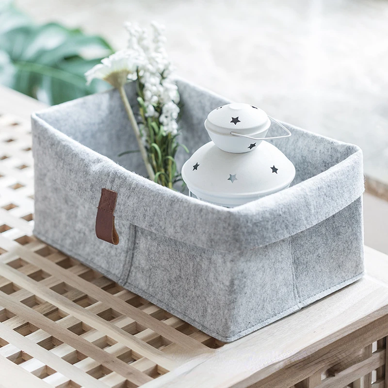 

Nordic Felt Storage Laundry Basket Box Organizer Living Room Table Sundries Storage Basket Cloth Box Bedroom Socks Container