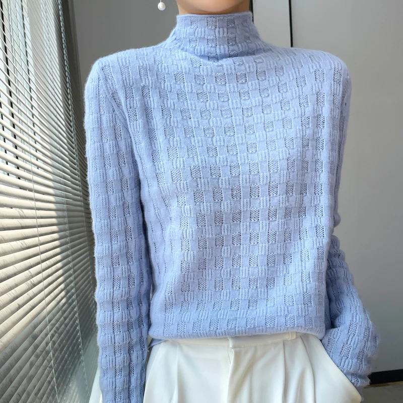 Half Turtleneck Sweater Female 100% Wool Autumn Winter Knitted Pullovers Women Casual Loose Long Sleeve Solid Color Tops Jumper
Half Turtleneck Sweater Female 100% Wool Autumn Winter Knitted Pullovers Women Casual Loose Long Sleeve Solid Color Tops Jumper
