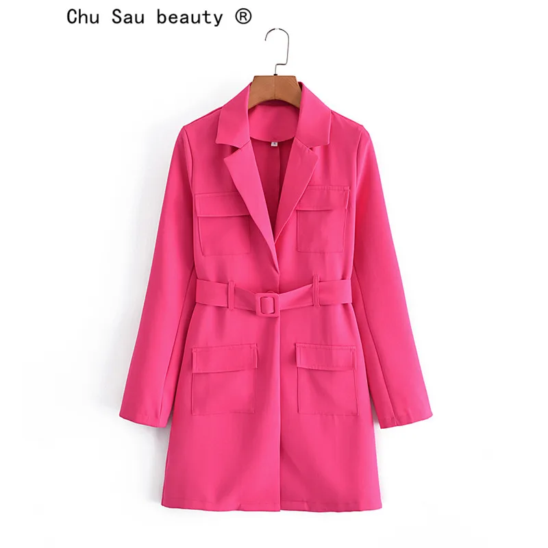 2021 Autumn New Fashion Casual Rose Red Pockets Tooling V-neck Belt Straight Long Blazer Suit Jacket Women
2021 Autumn New Fashion Casual Rose Red Pockets Tooling V-neck Belt Straight Long Blazer Suit Jacket Women