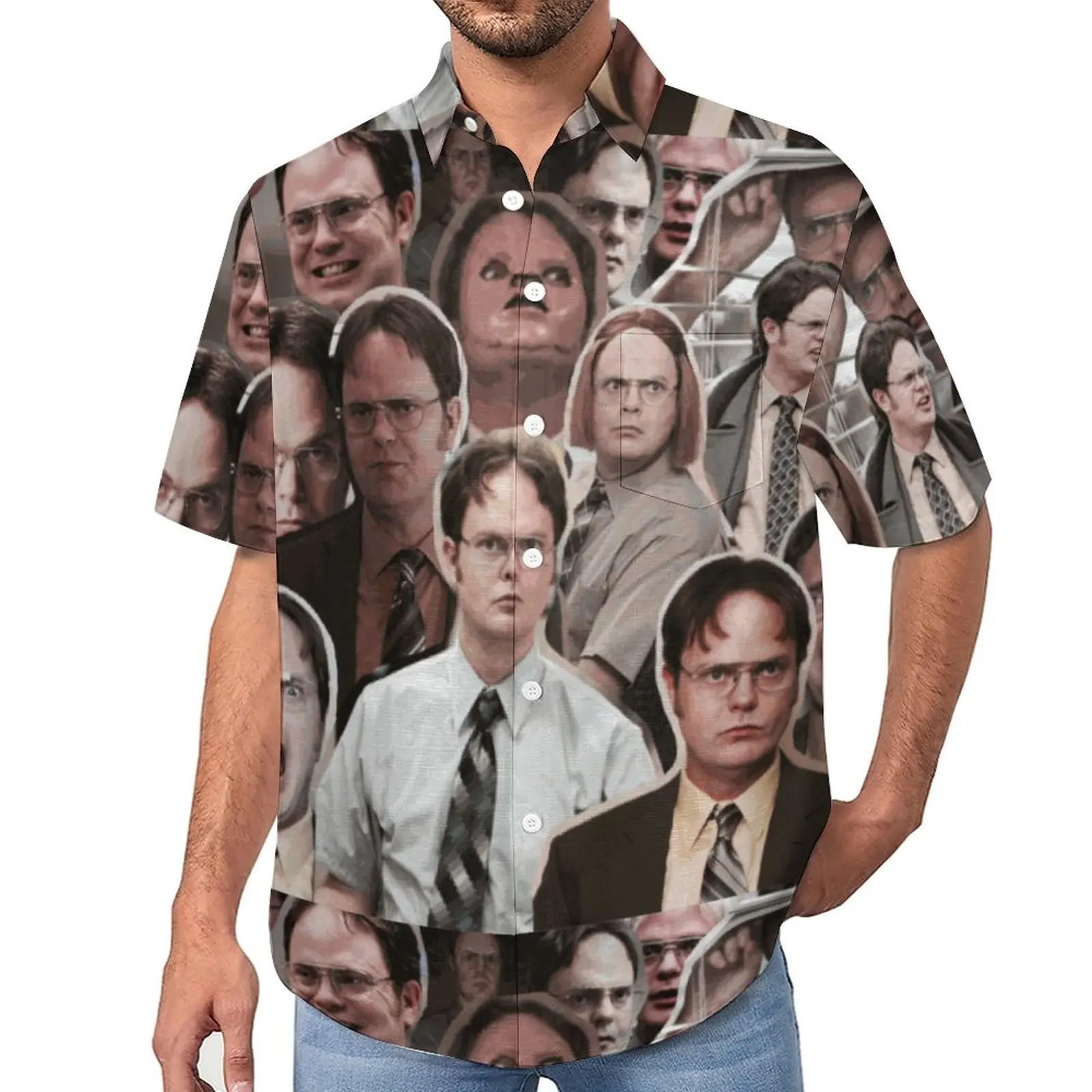 Офисная пляжная рубашка Dwight Schrute, Классические летние повседневные рубашки для ТВ, мужские трендовые блузки, дизайнерские Топы с коротким рукавом, женская одежда
Офисная пляжная рубашка Dwight Schrute, Классические летние повседневные рубашки для ТВ, мужские трендовые блузки, дизайнерские Топы с коротким рукавом, женская одежда
