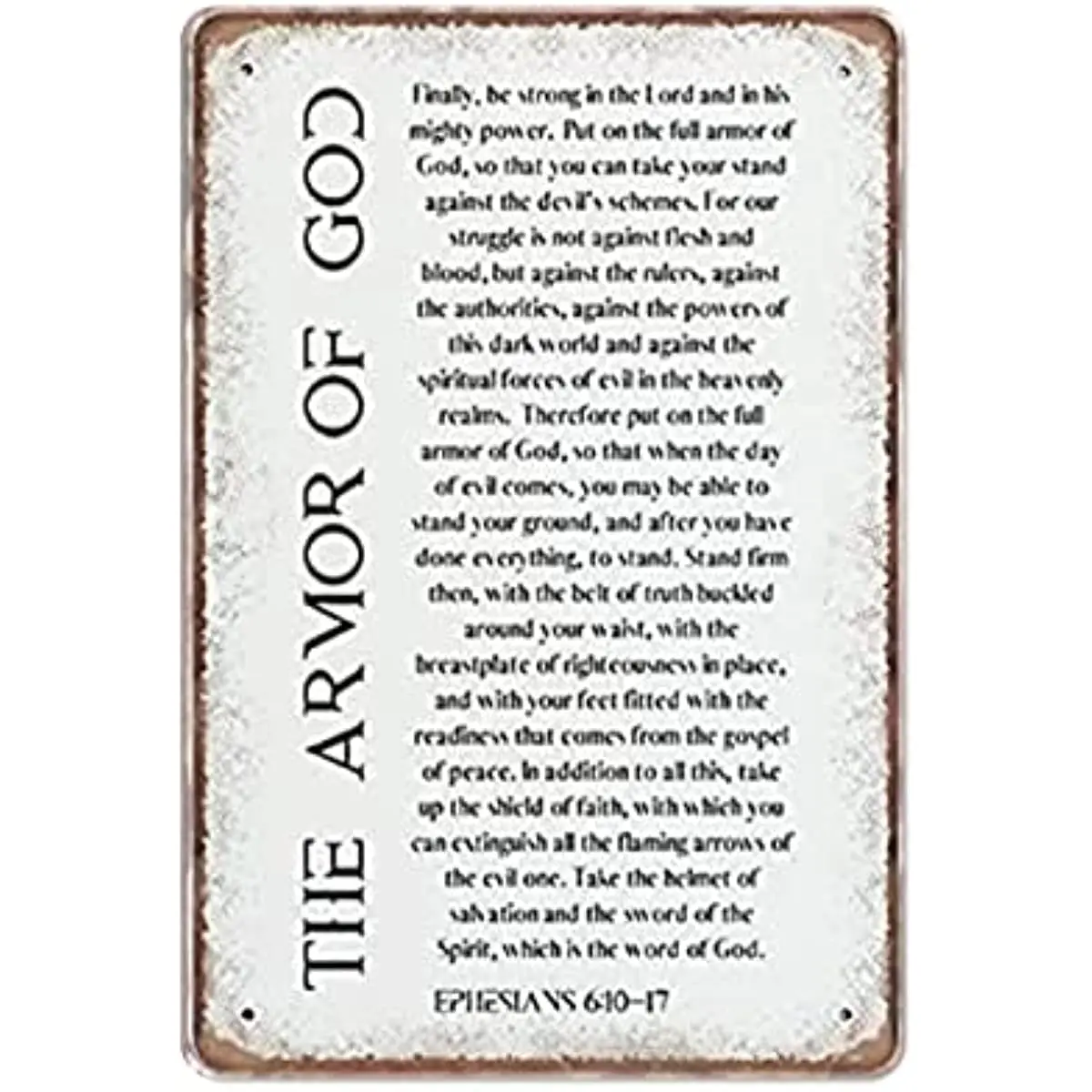 

Metal Tin Sign Vintage Armor God Ephesians : Put Whole Armor God Bible Verse Funny Kitchen Bathroom Mm for Home