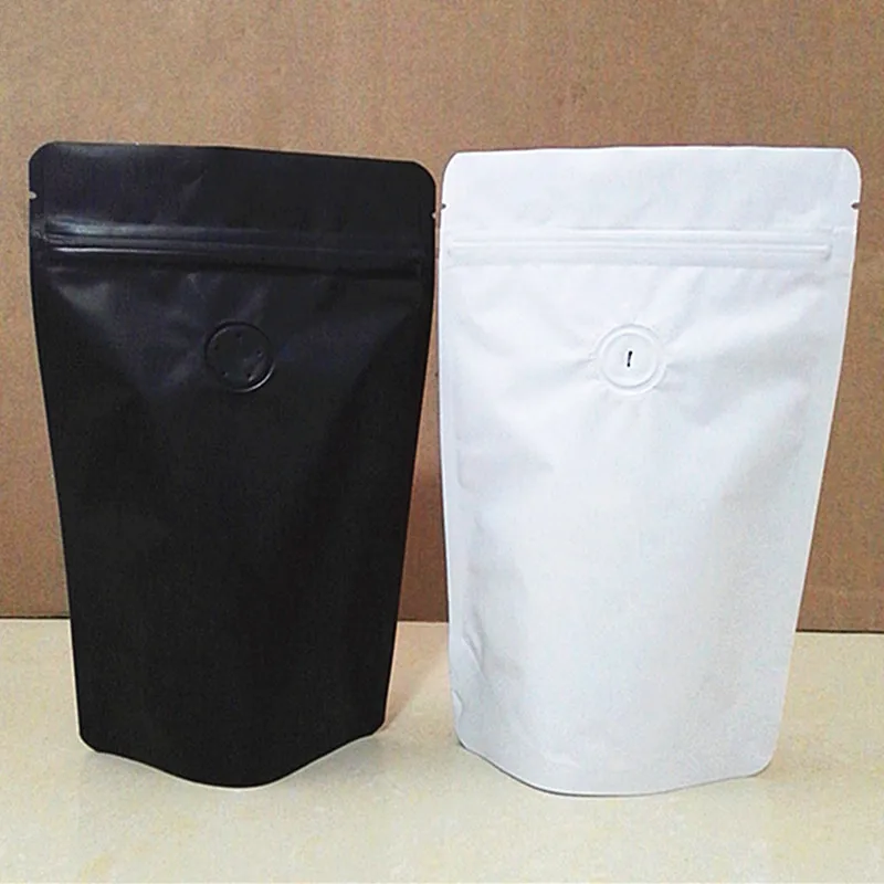 50pcs Matt Black/White Stand up Aluminum Foil Valve Ziplock Bag Coffee Beans Storage Bag One-way Valve Moistureproof Pack Bags
50pcs Matt Black/White Stand up Aluminum Foil Valve Ziplock Bag Coffee Beans Storage Bag One-way Valve Moistureproof Pack Bags