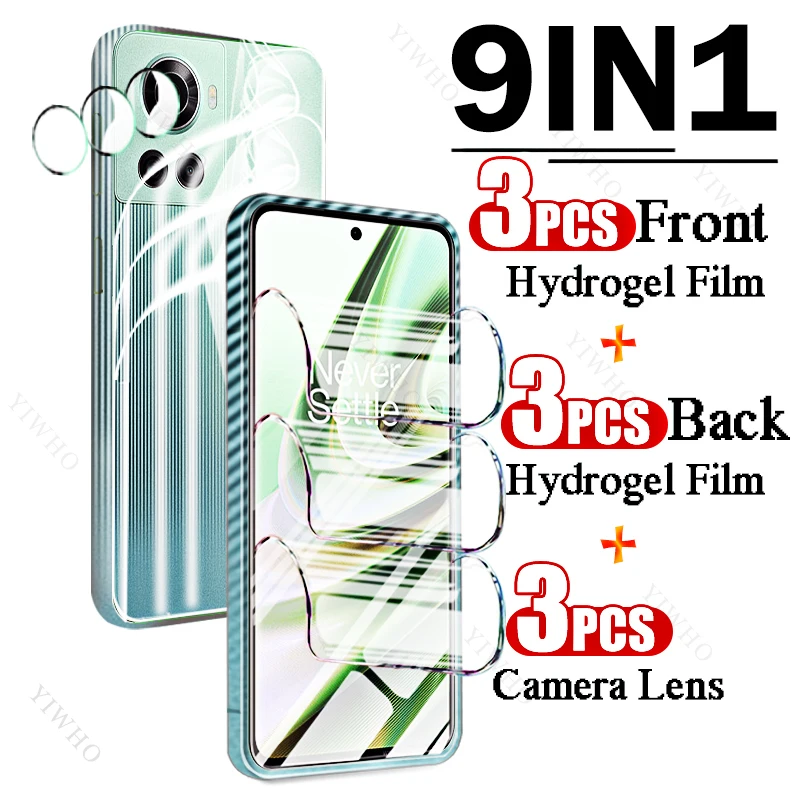 

9in1 Full Covers Front Back Hydrogel Film for OnePlus 10R CPH2411 Fingerprint Screen Protectors for OnePlus 10 R Camera Lens HD