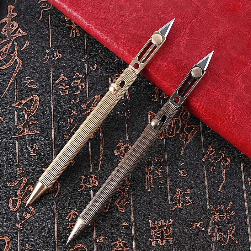 Brass belt knife gun bolt neutral pen multi-function tactical pen emergency box knife retro signature pen replaceable refill
Brass belt knife gun bolt neutral pen multi-function tactical pen emergency box knife retro signature pen replaceable refill