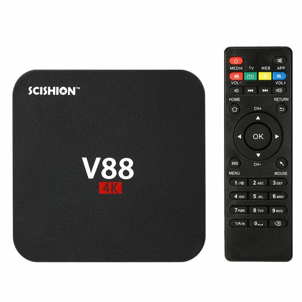 V88 Smart TV Set-Top Box Player 4K Quad-Core Home Theater 1G+8G WiFi Media Player Voice Assistant Box TV Box Smart HDTV Box
V88 Smart TV Set-Top Box Player 4K Quad-Core Home Theater 1G+8G WiFi Media Player Voice Assistant Box TV Box Smart HDTV Box