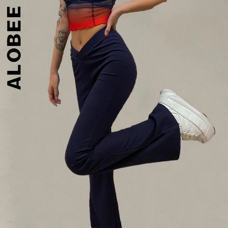 Alobee Trousers Women Pants New Trendy Hot Sale Pant Leg Vintage For Women V-Shaped Capri Streetwear Flare Pants Female 
Alobee Trousers Women Pants New Trendy Hot Sale Pant Leg Vintage For Women V-Shaped Capri Streetwear Flare Pants Female