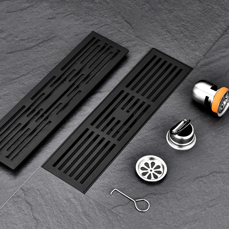 Rectangular Floor Drain 304 Stainless Steel Shower Room Accessories Black Large Displacement Bathroom Drainage System
Rectangular Floor Drain 304 Stainless Steel Shower Room Accessories Black Large Displacement Bathroom Drainage System