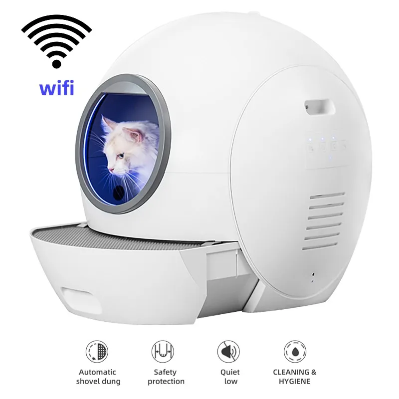 WIFI Cat Litter Box App Control Cat Litter Pad Basin 5L Automatic Cat Toilet Pet Trash Can Self Cleaning Toilet Pets Supplies
WIFI Cat Litter Box App Control Cat Litter Pad Basin 5L Automatic Cat Toilet Pet Trash Can Self Cleaning Toilet Pets Supplies