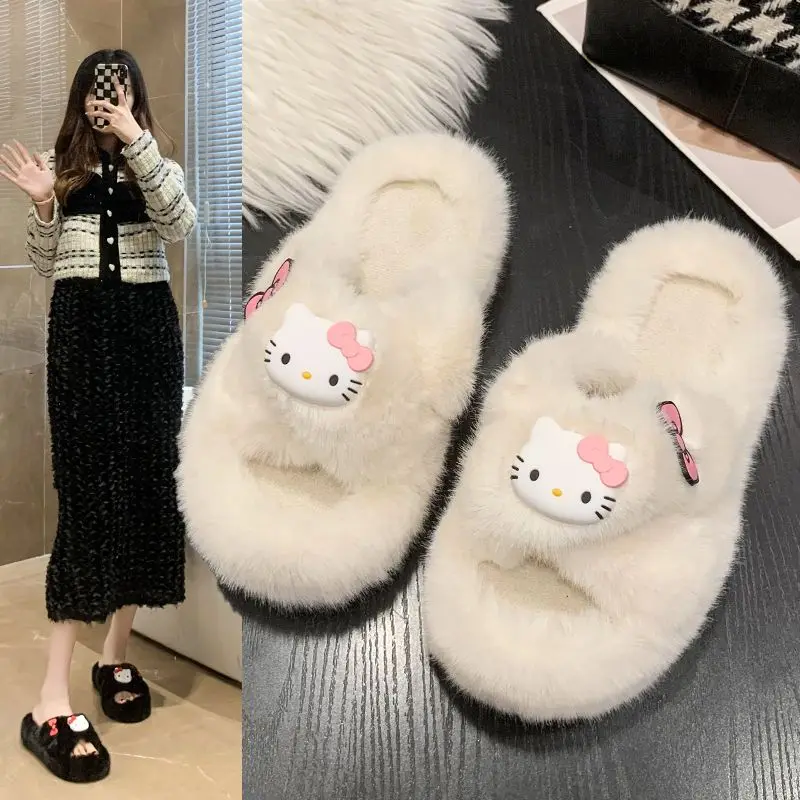 Sanrio аниме серия женские пушистые тапочки Kawaii Hello Kitty Форма банта осень-зима Нескользящие домашние хлопковые тапочки подарок для девочки
Sanrio аниме серия женские пушистые тапочки Kawaii Hello Kitty Форма банта осень-зима Нескользящие домашние хлопковые тапочки подарок для девочки
