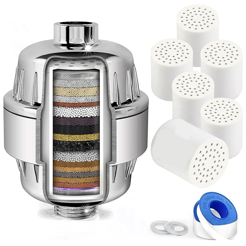 Shower Head Filter For Hard Water&Hair-6 Replacement Cartridges-20 Stage Water Softener To Remove Chlorine And Fluoride Durable
Shower Head Filter For Hard Water&Hair-6 Replacement Cartridges-20 Stage Water Softener To Remove Chlorine And Fluoride Durable