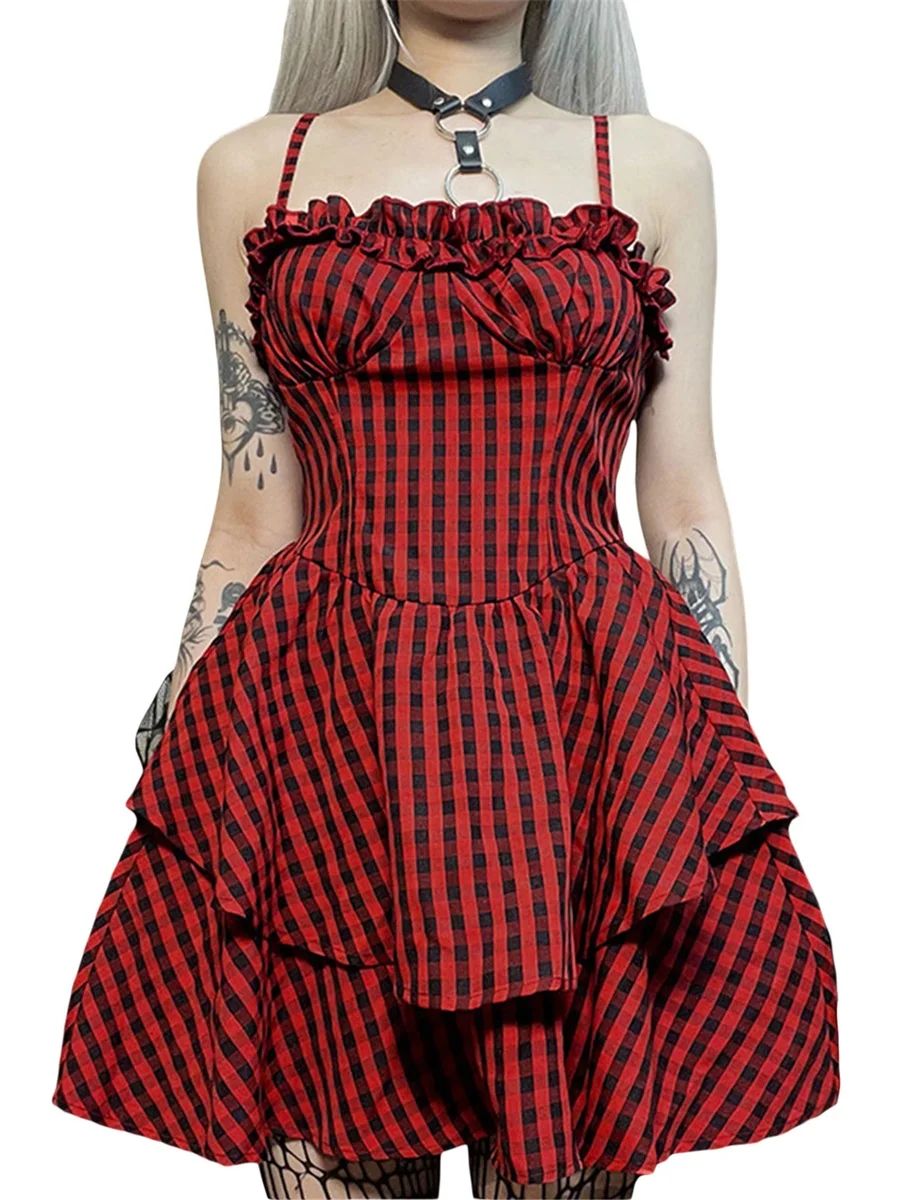 Women Classic Plaid Print Mini Dress Sleeveless Slip Party Cocktail Ruffle A-Line Dresses
Women Classic Plaid Print Mini Dress Sleeveless Slip Party Cocktail Ruffle A-Line Dresses