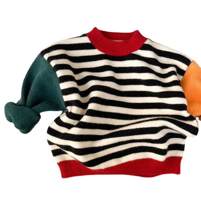2022 Spring Autumn New Children's Clothing Boy Color Blocking Long Sleeve Pullover Toddler Girls Striped Pullover Sweater Unisex
2022 Spring Autumn New Children's Clothing Boy Color Blocking Long Sleeve Pullover Toddler Girls Striped Pullover Sweater Unisex