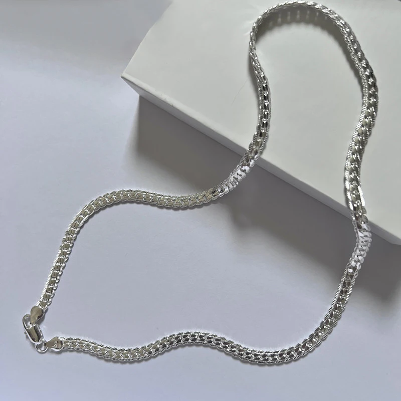 925 Sterling Silver 5mm Side Chain 8/18/20/22/24 Inch Necklace For Woman Men Fashion Wedding Engagement Jewelry
925 Sterling Silver 5mm Side Chain 8/18/20/22/24 Inch Necklace For Woman Men Fashion Wedding Engagement Jewelry