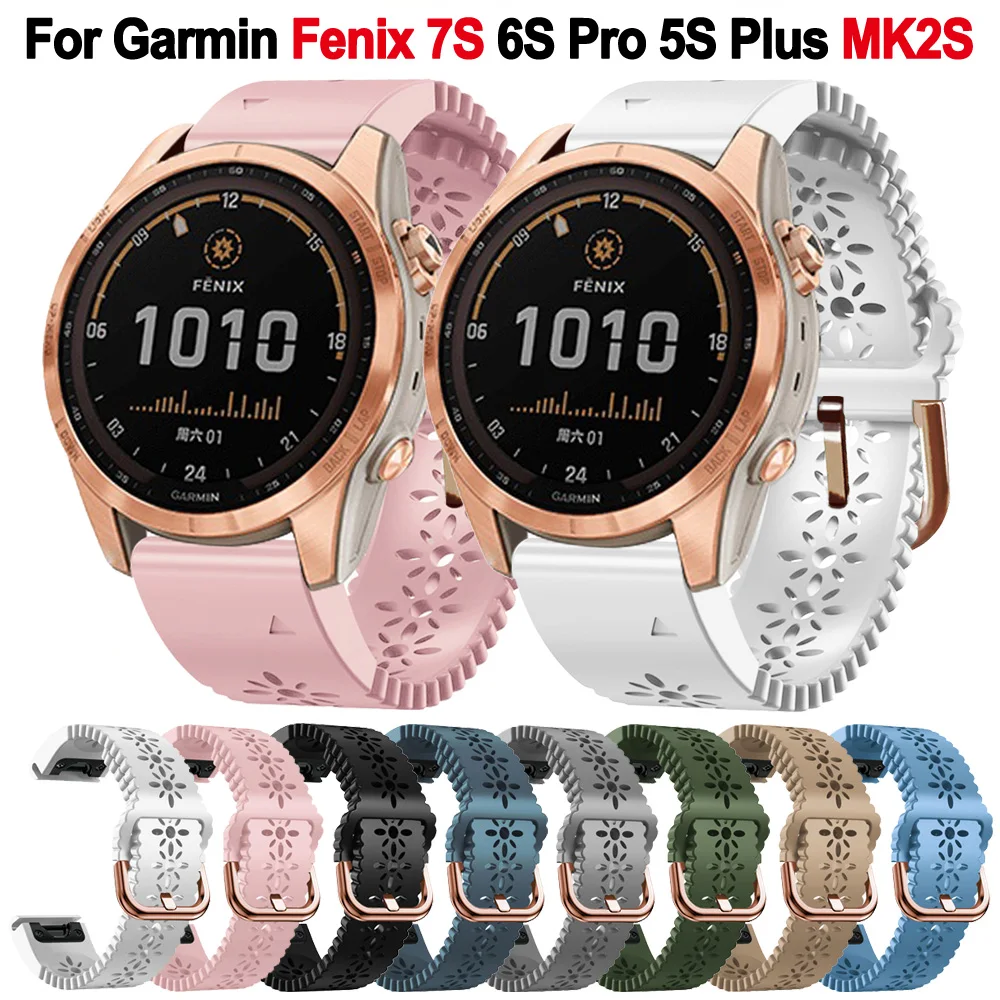 

Quickfit 20mm Band For Garmin Fenix 7S 6S Pro 5S Plus Watch Strap Descent Mk2S Instinct 2S D2 Delta S Silicone Bracelet Belt