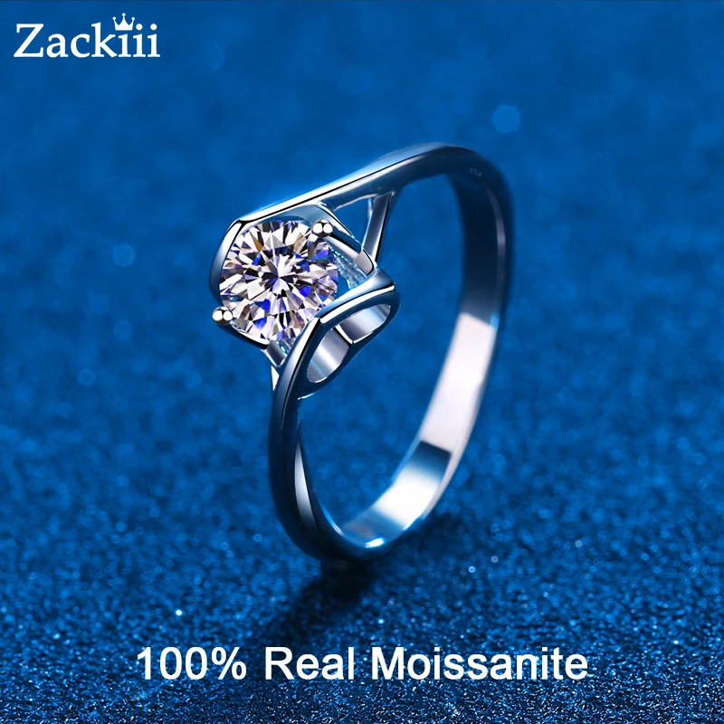 

1 карат муассанит обручальные кольца VVS D бесцветные лабораторные бриллиантовые обручальные кольца обещание кольцо для женщин с любовным сердцем дизайнерское кольцо