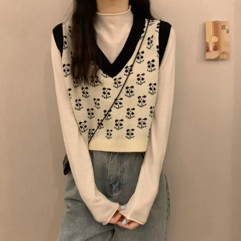 Winter Autumn Fashion Woman Flower Print Casual Pullover Retro Sweater Women Slim Tees Stripe Knitted Top Vest Soft Student
Winter Autumn Fashion Woman Flower Print Casual Pullover Retro Sweater Women Slim Tees Stripe Knitted Top Vest Soft Student