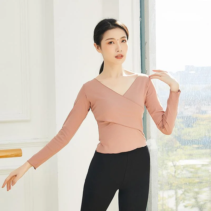 Adult Slim Fit Oriental Latin Ballet Dance Crop Top Long Sleeve T Shirt Cross Hem Costume for Women Dancing Clothes Dancer Wear
Adult Slim Fit Oriental Latin Ballet Dance Crop Top Long Sleeve T Shirt Cross Hem Costume for Women Dancing Clothes Dancer Wear