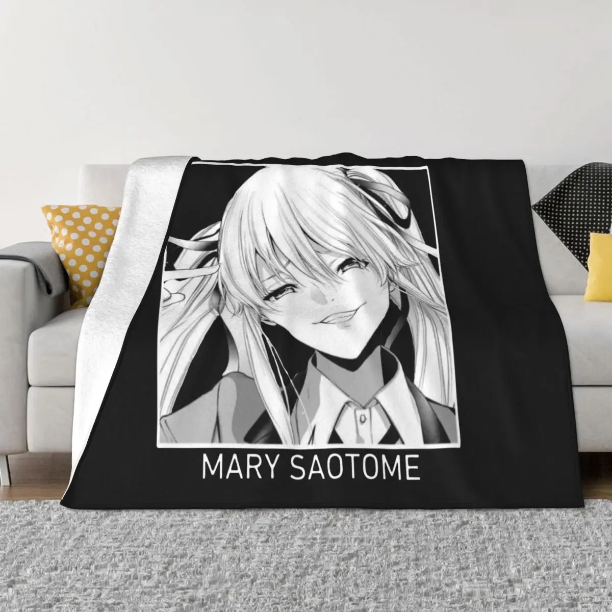 

Kakegurui Mary Saotome Blankets Japanese Anime Flannel Funny Breathable Throw Blankets for Coverlet Winter