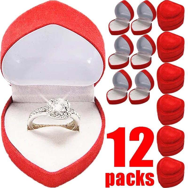 12Pcs Red Velvet Ring Box Proposal Ring Storage Display Wedding Ring Box Valentine's Day Jewelry Display Boxes Heart Case Holder
12Pcs Red Velvet Ring Box Proposal Ring Storage Display Wedding Ring Box Valentine's Day Jewelry Display Boxes Heart Case Holder