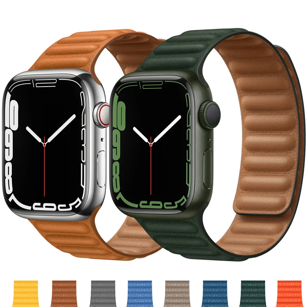 Leather Link For Apple watch band 44mm 40mm 41mm 45mm 42mm 38mm original Magnetic Loop bracelet iWatch series 3 5 4 SE 6 7 strap
Leather Link For Apple watch band 44mm 40mm 41mm 45mm 42mm 38mm original Magnetic Loop bracelet iWatch series 3 5 4 SE 6 7 strap