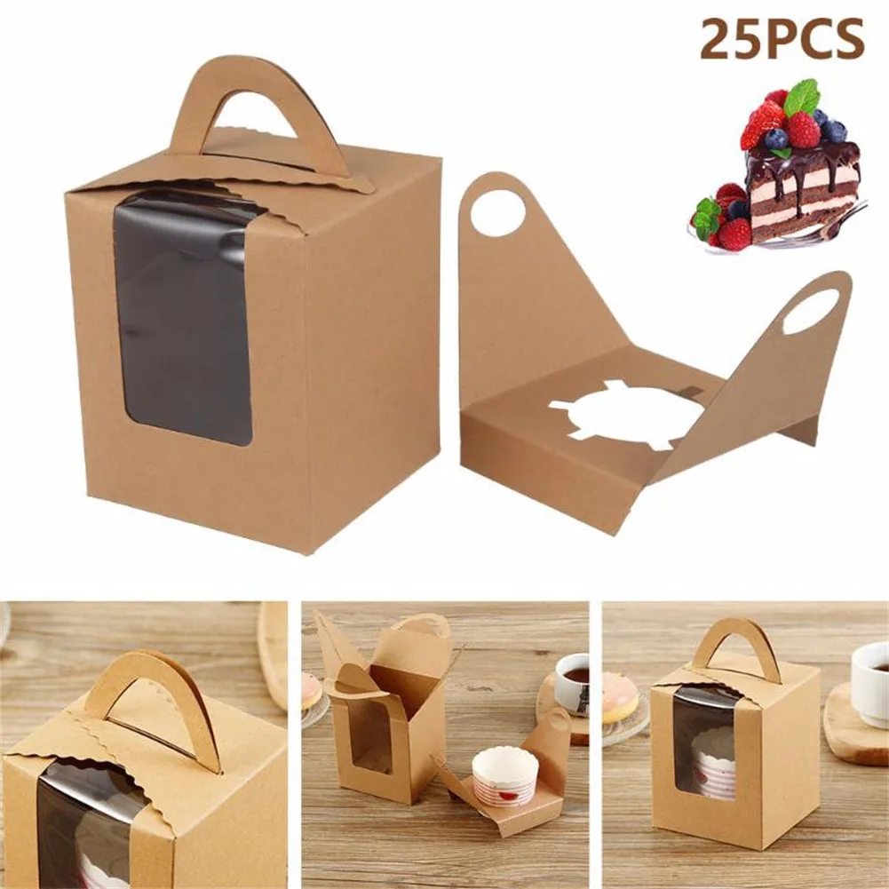 25PCS Kraft Paper Box Window Cupcake Box Cardboard Box With Handle DIY Gift Box Cookies Gift Packaging Candy Cookies Cake Baking
25PCS Kraft Paper Box Window Cupcake Box Cardboard Box With Handle DIY Gift Box Cookies Gift Packaging Candy Cookies Cake Baking