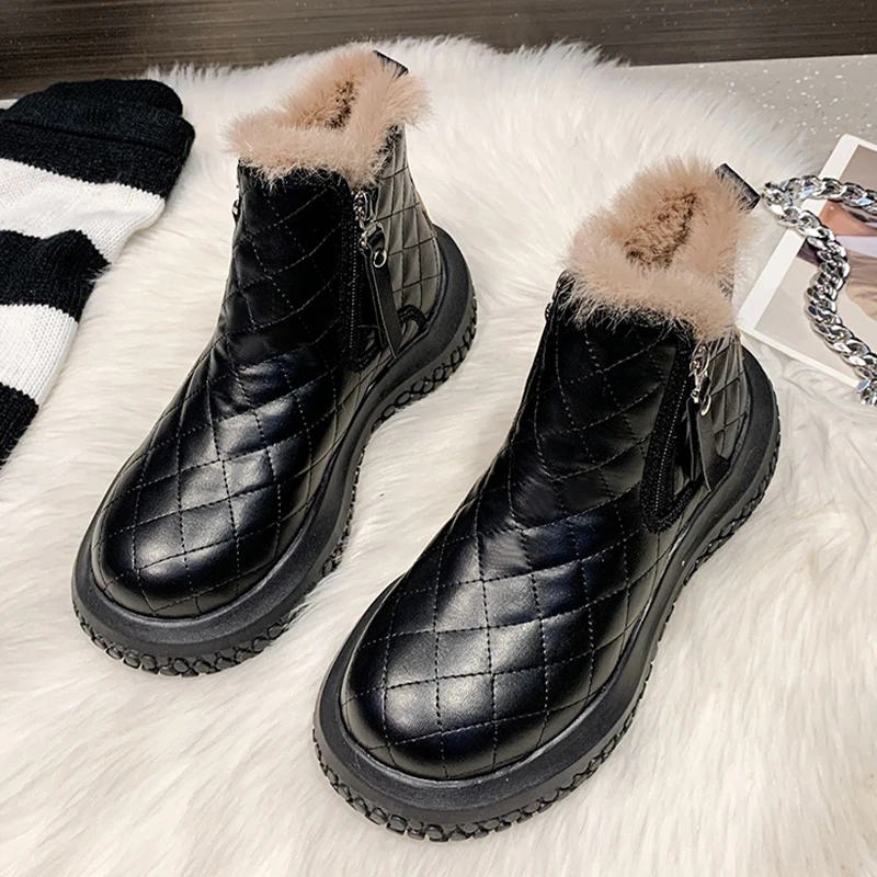 Winter Plush Cotton Women Shoes Flats Platform Chelsea Ankle Boots 2022 New Fashion Ladies PU Leather Hiking Snow Fur Warm Botas
Winter Plush Cotton Women Shoes Flats Platform Chelsea Ankle Boots 2022 New Fashion Ladies PU Leather Hiking Snow Fur Warm Botas